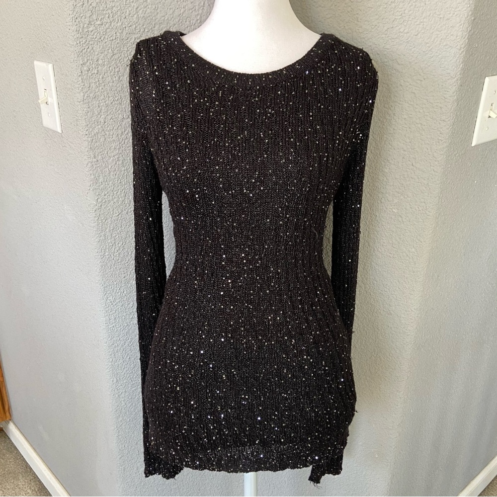 Apt. 9 Elegant Black Sequin Blouse